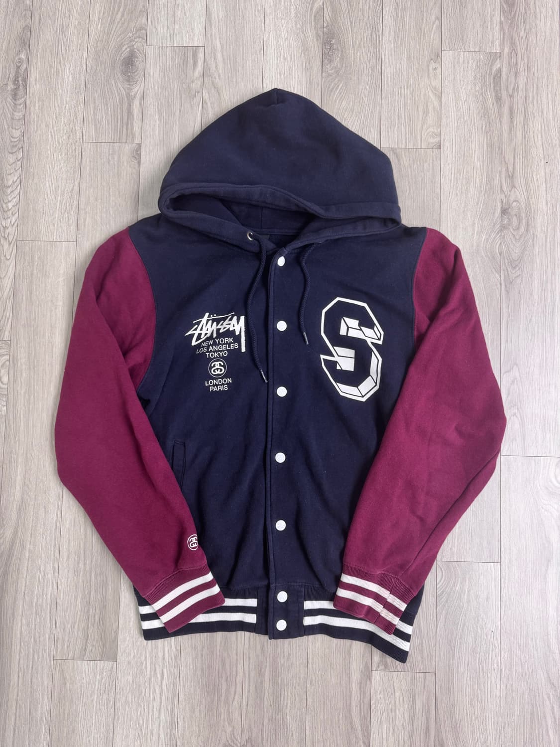 스투시 S로고 월드투어 버튼 후드집업 상품이미지1