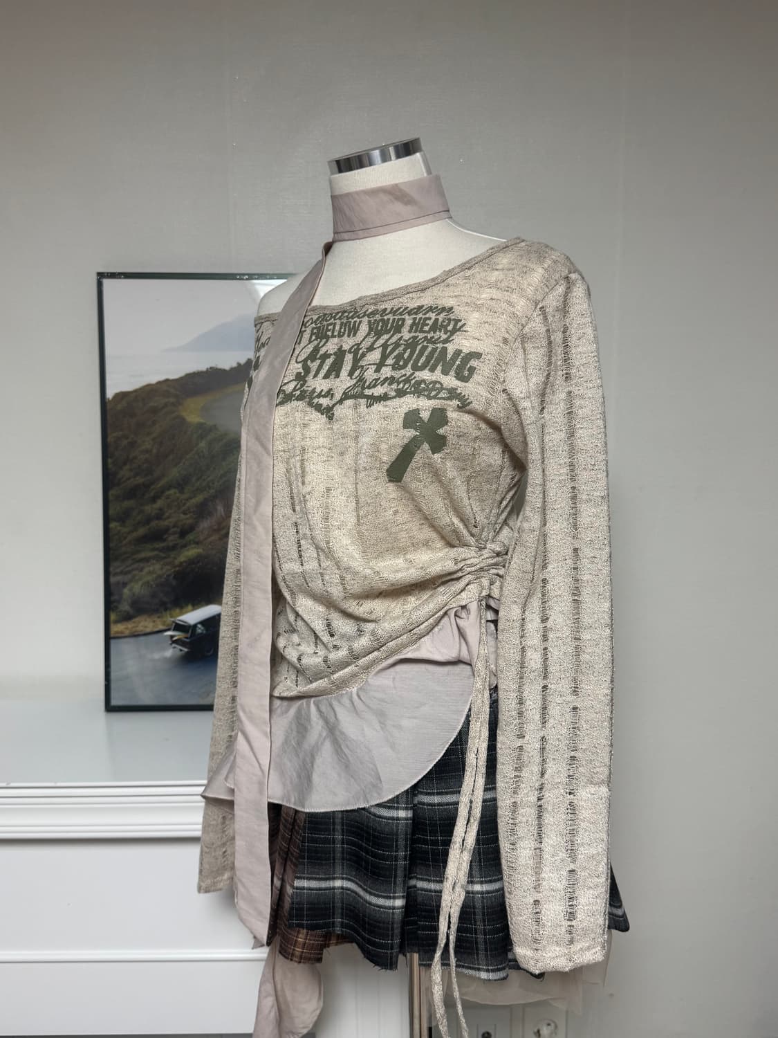 아이보리 체인 니트 빈티지무드 코디세트 상품이미지3