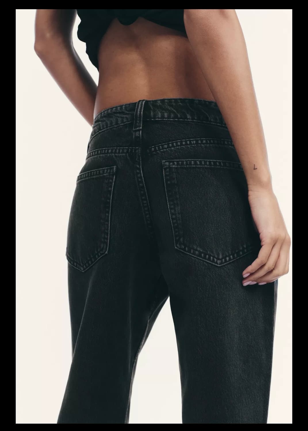 ZARA wide leg 로우라이즈 블랙 36 상품이미지5