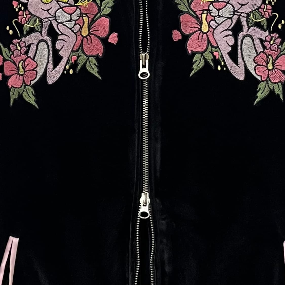 참스 x 핑크팬더 벨벳 블랙 핑크 스카쟌 자켓 상품이미지7
