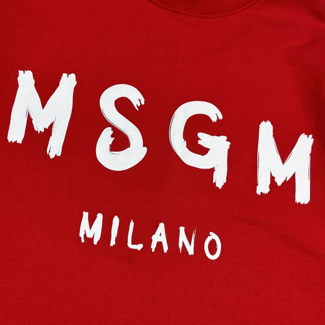 MSGM 밀라노 스펠아웃 맨투맨 스웻셔츠 레드 XL 상품이미지3