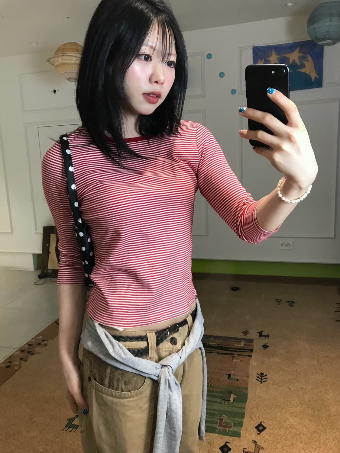 캐주얼하게 풀어낸 빈티지 무드에 귀여운 도트백 까지𓂃˖₊ 상품이미지4