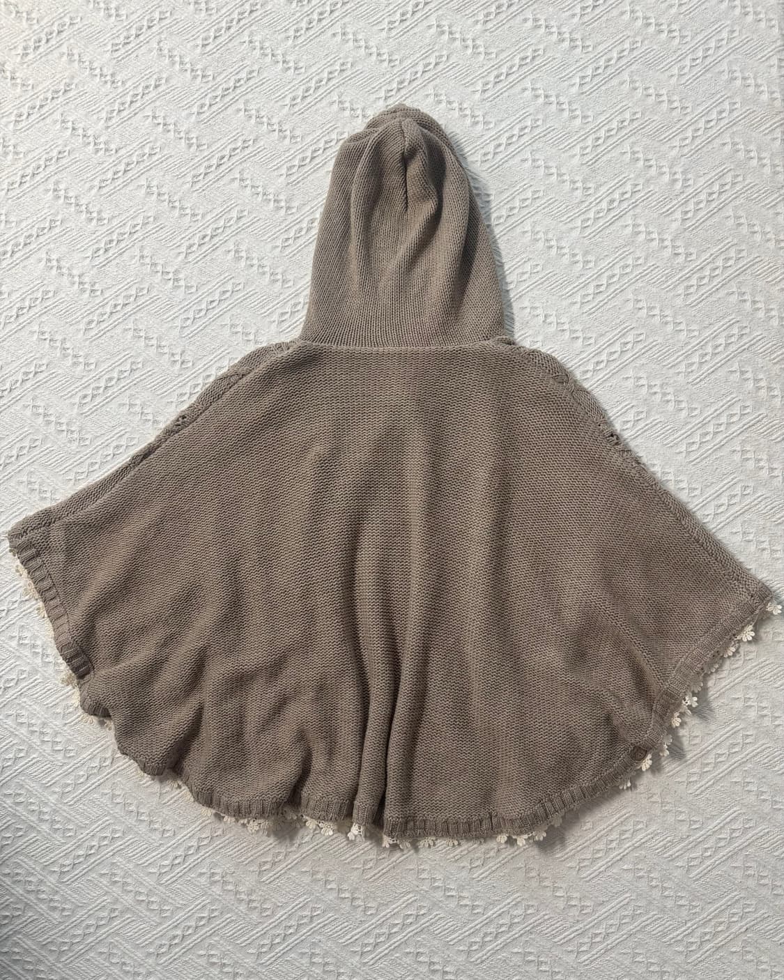 레이스 레이어드 케이블 니트 후디드 케이프 상품이미지10