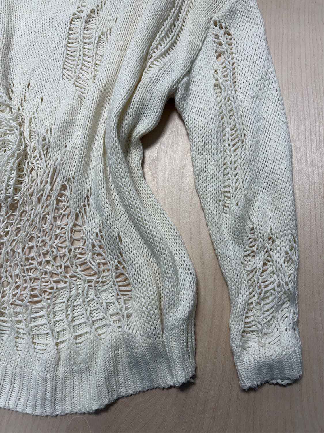 빈티지 그런지 화이트 디스트레스드 니트 상품이미지4