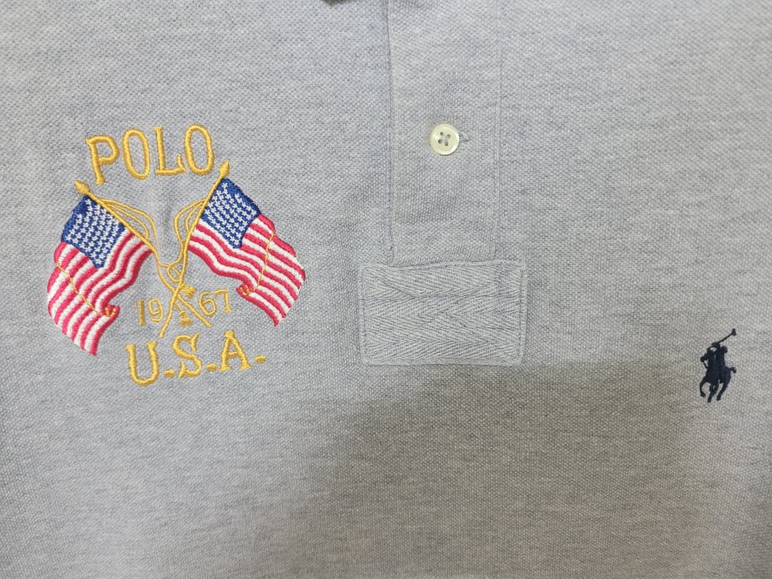 폴로 랄프로렌 그레이 USA 자수 카라티 L 상품이미지3