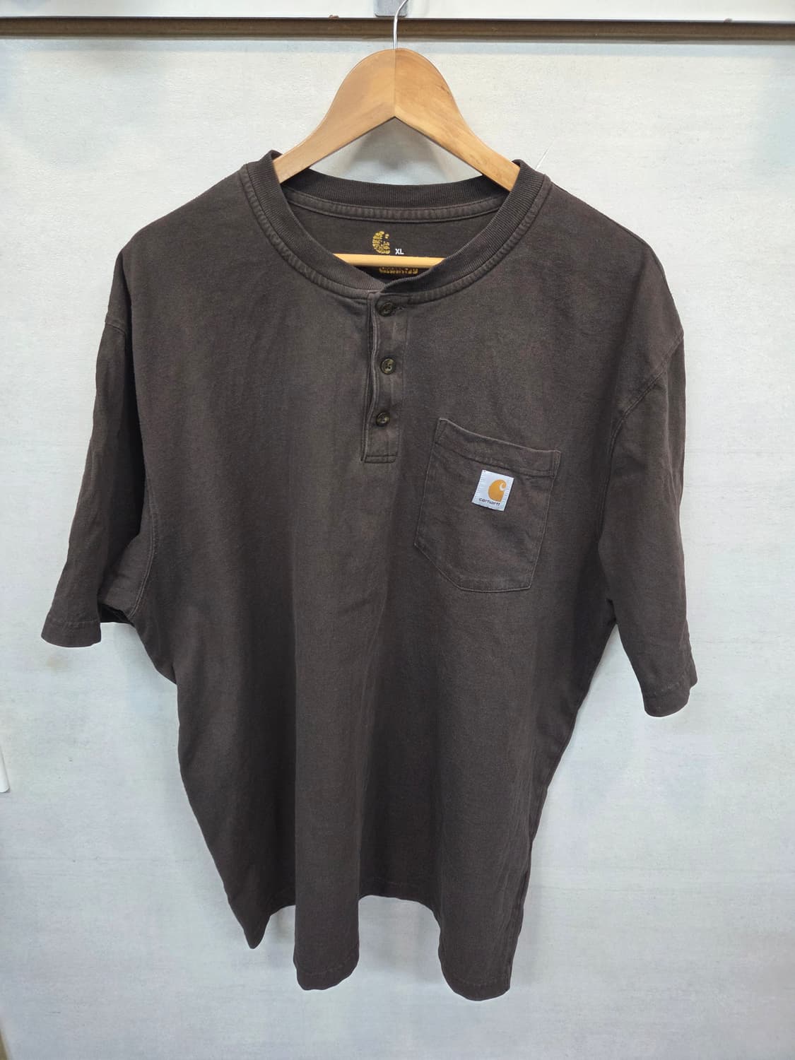 칼하트 빈티지 헨리넥 포켓 반팔 브라운 xl 레귤러 xxl 상품이미지1