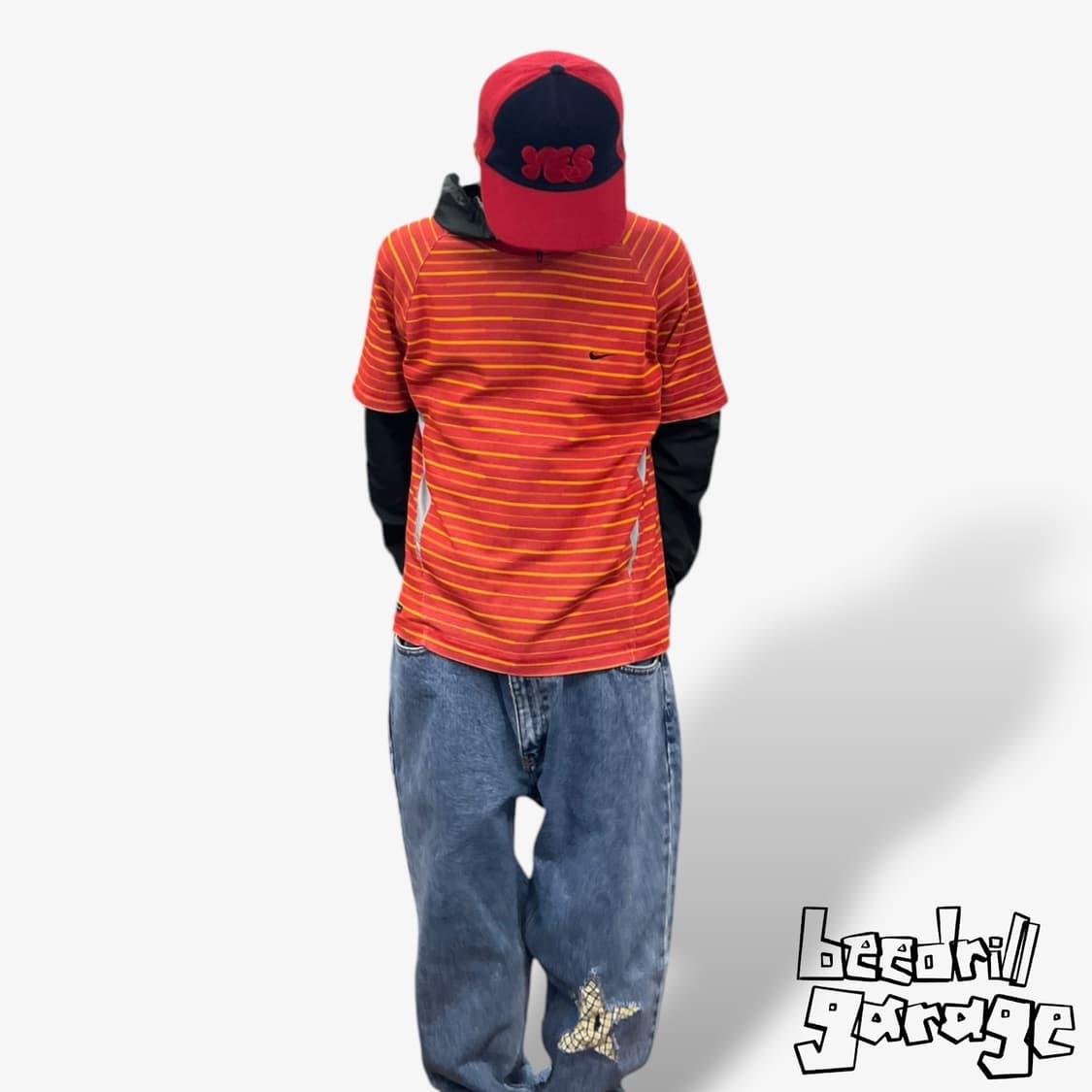 00s 나이키 드라이핏 스트라이프 반팔 티셔츠 상품이미지1