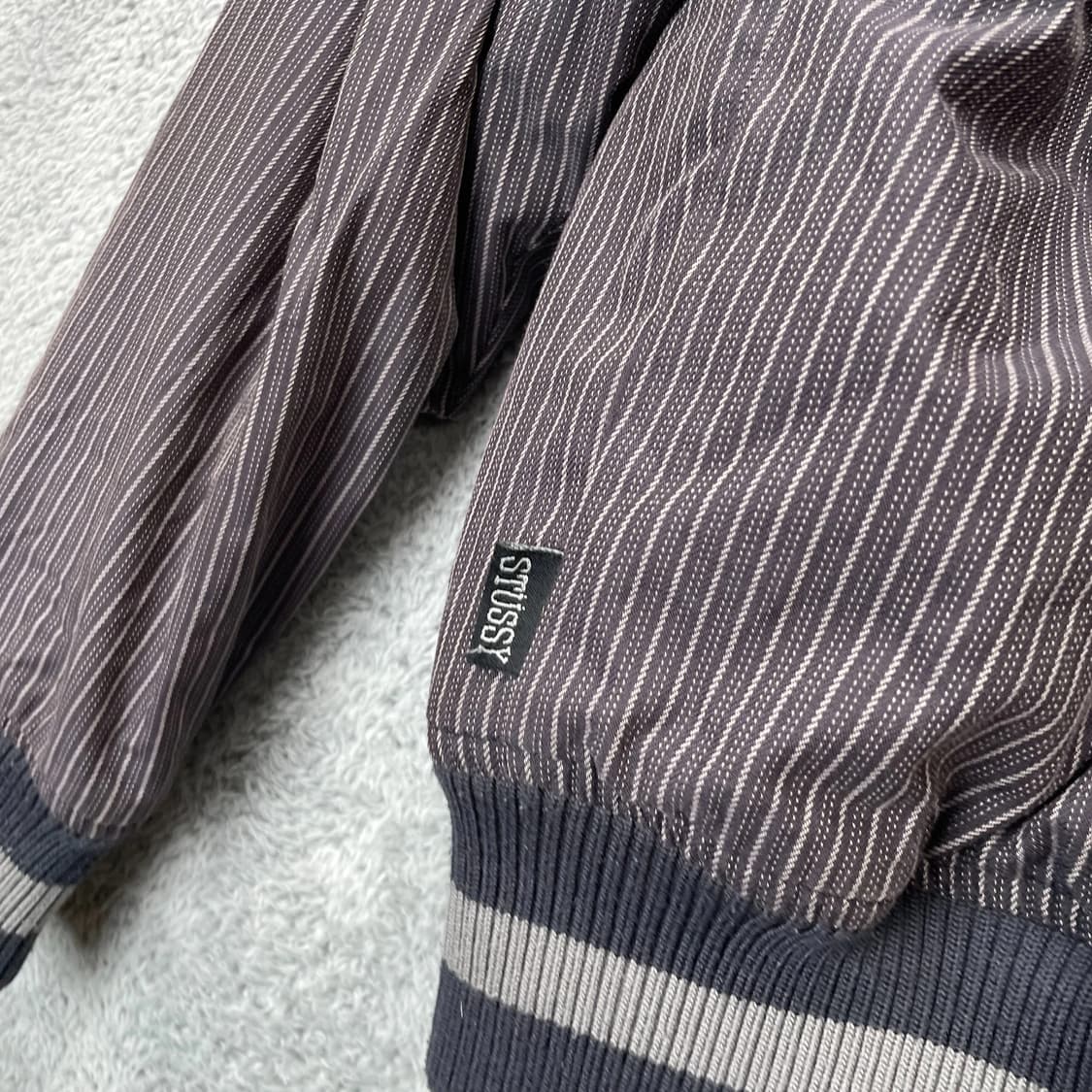 00s 스투시 올드스쿨 핀 스트라이프 바시티 자켓 상품이미지3