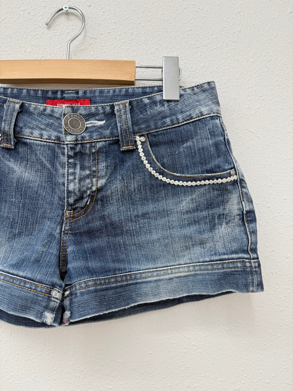 빈티지 Tommy girl 레이스 데님 숏 팬츠 상품이미지2