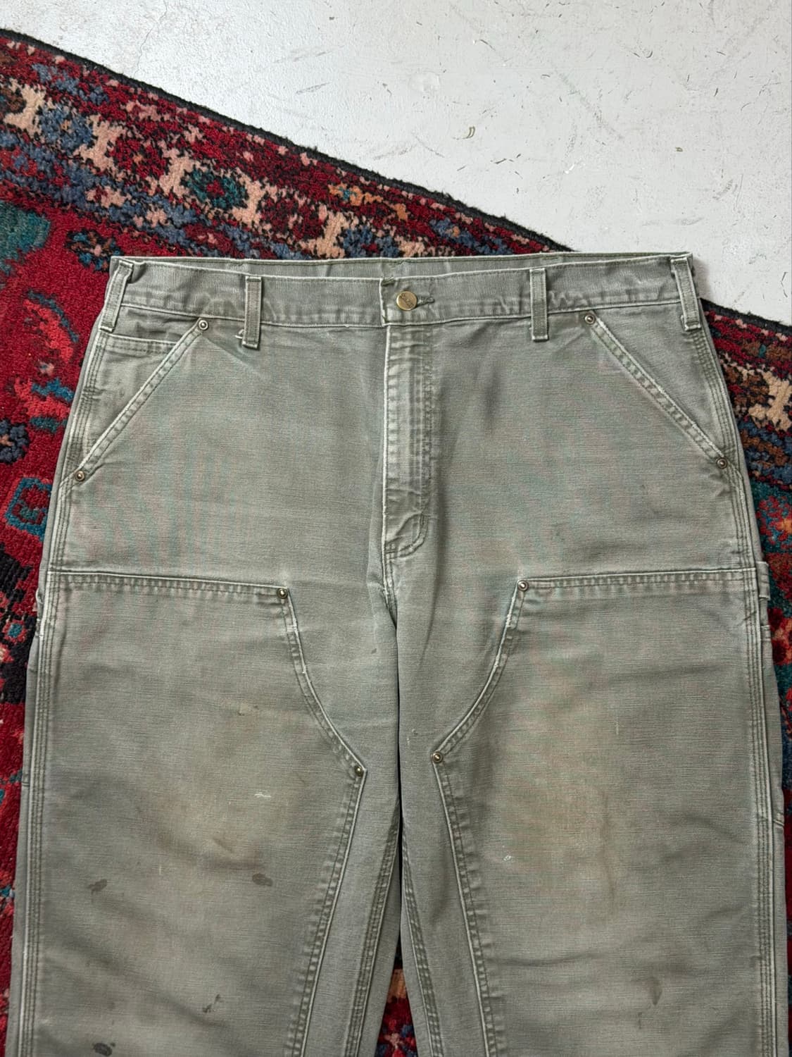 OG USA Made 칼하트 B01 더블니 팬츠 칼하트 MOS 모스그린 상품이미지5