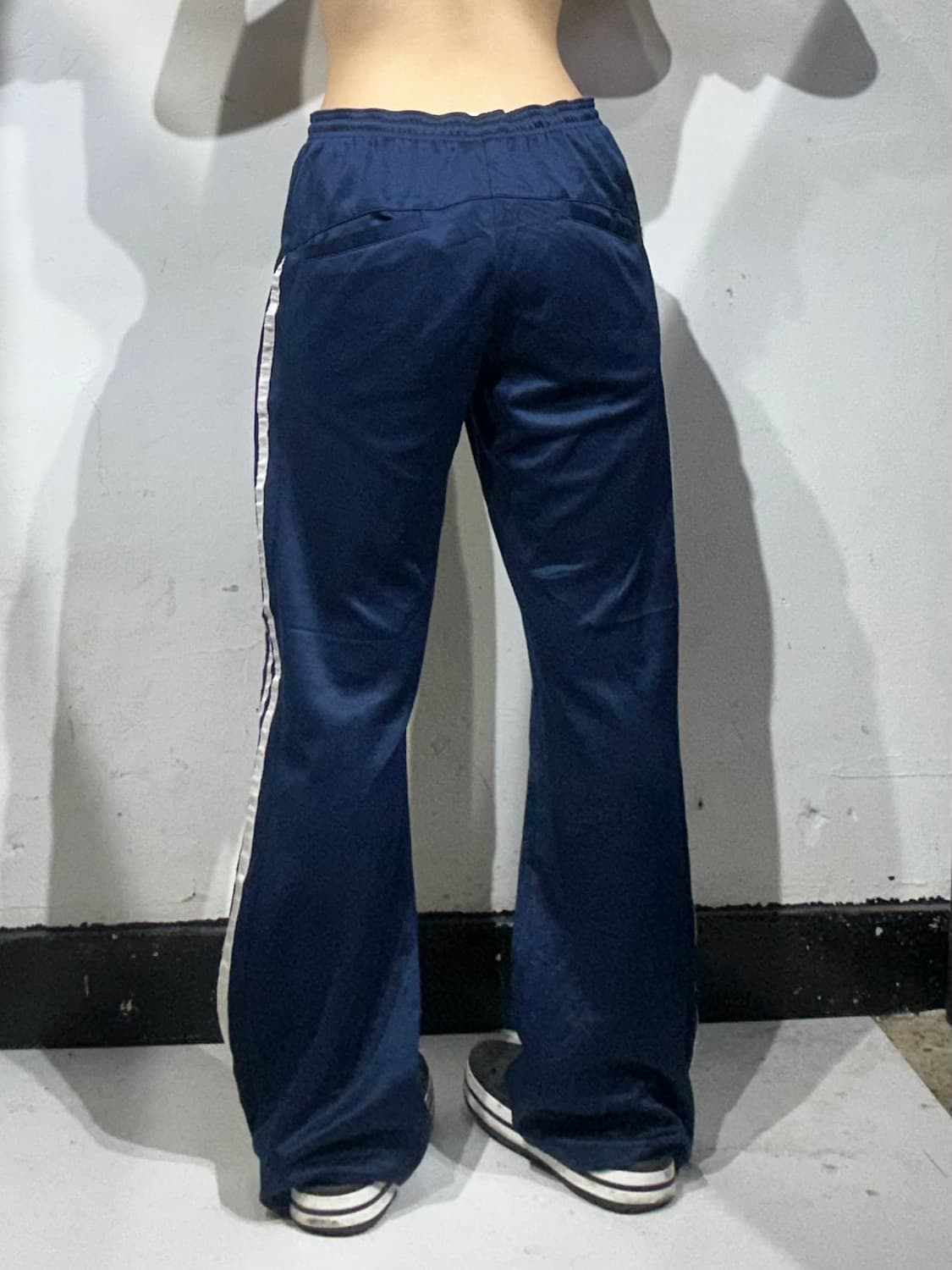 00s 아디다스 네이비 화이트 삼선 로고 와이드 팬츠 L 상품이미지3