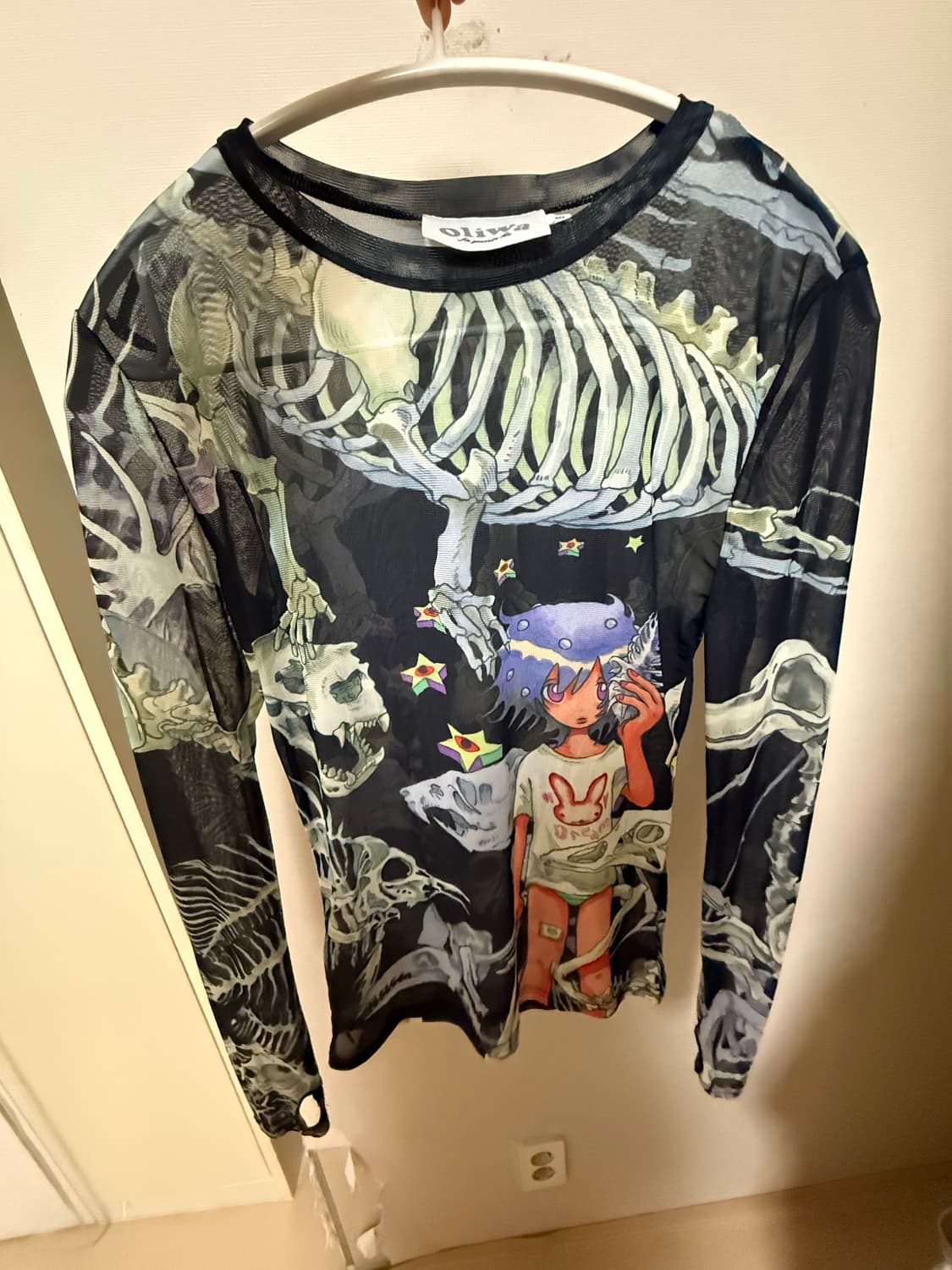 [S] Yuminha Dream Tattoo Mesh Top Black 상품이미지2