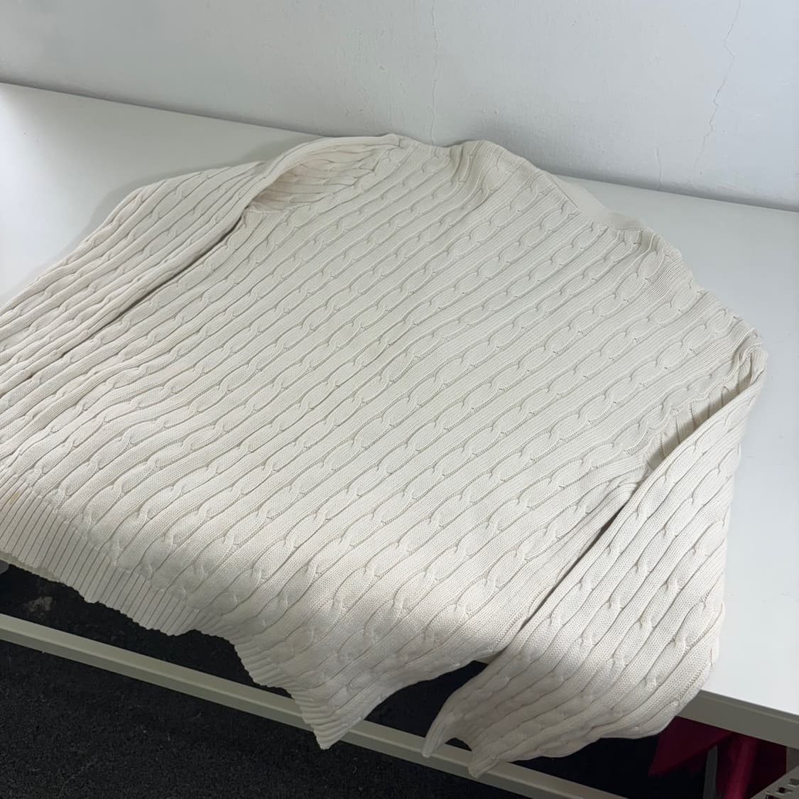 L 105 폴로랄프로렌 라이트크림 꽈베기 면니트가디건 상품이미지5