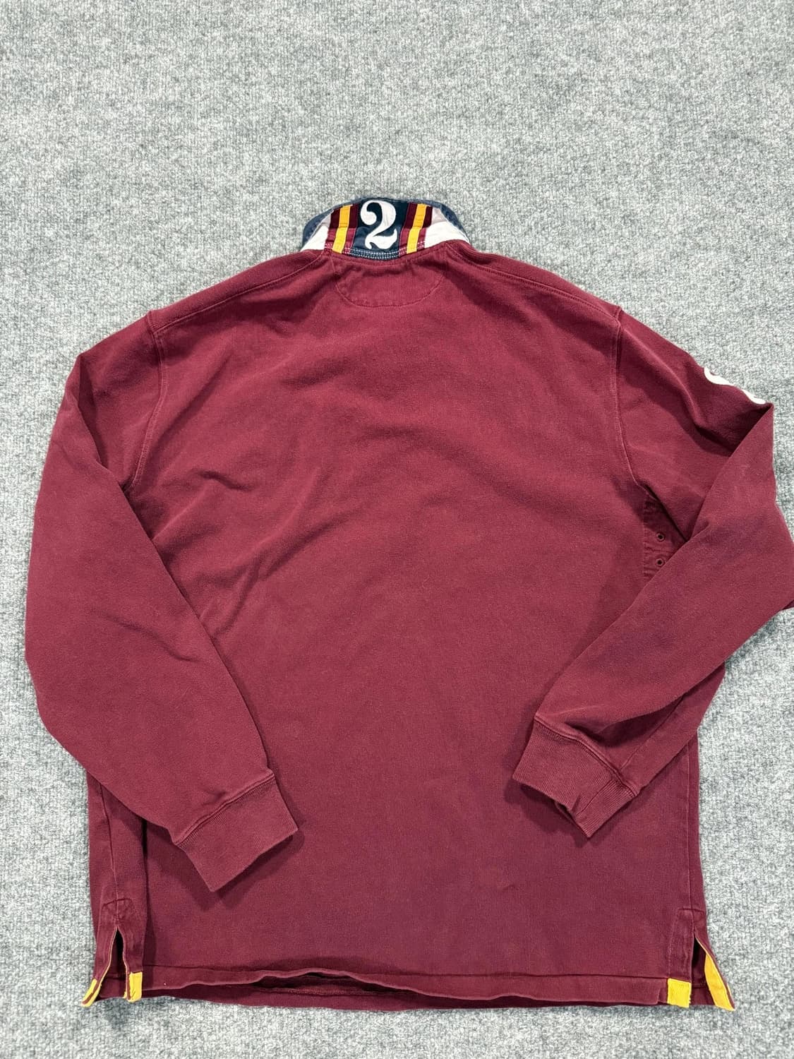 폴로 랄프로렌 빅포니 엘보 패치 럭비 셔츠 버건디 상품이미지8