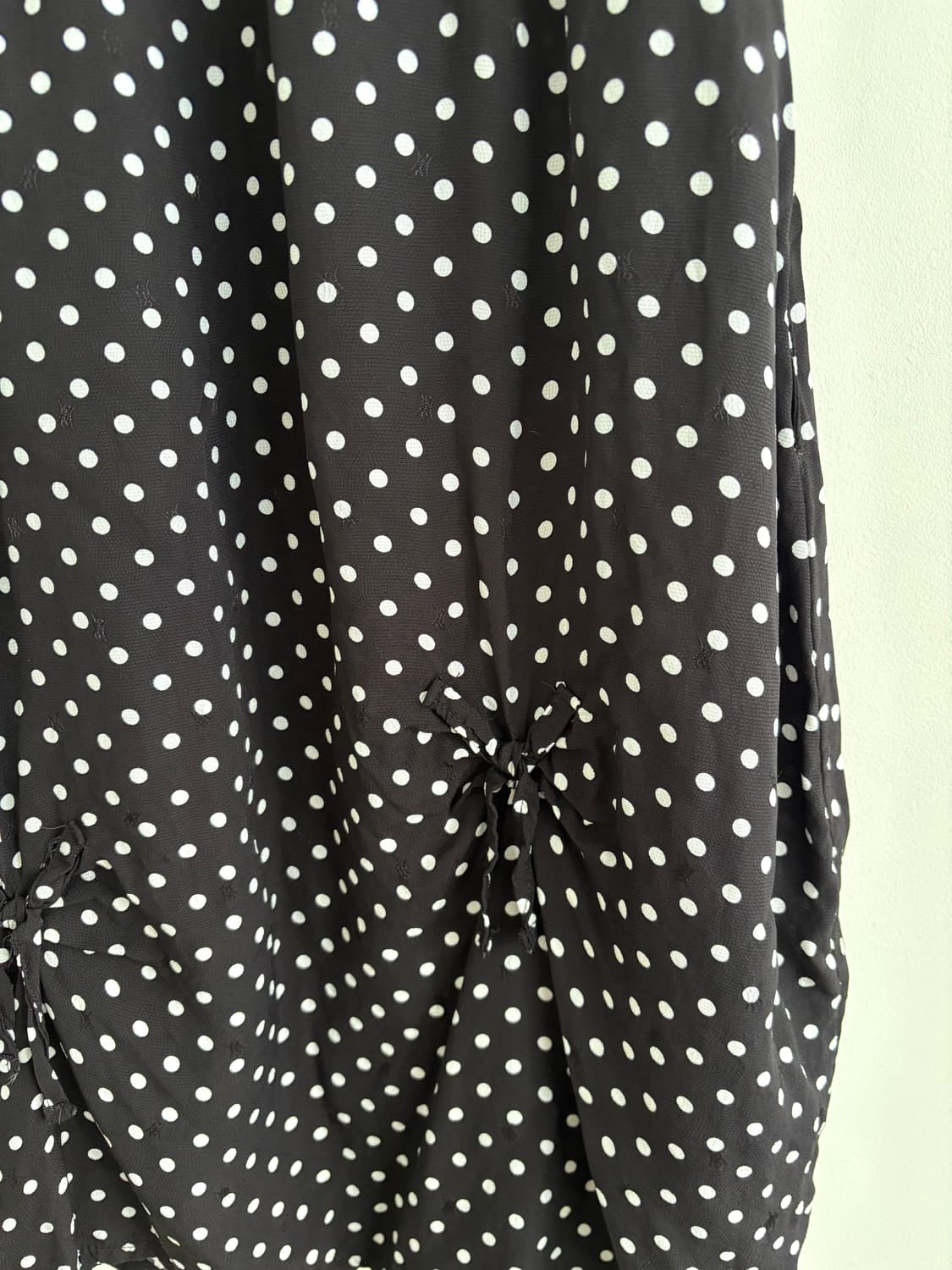 모리걸 히메갸루 블랙 땡땡이 도트 리본 튜브탑 원피스 상품이미지6