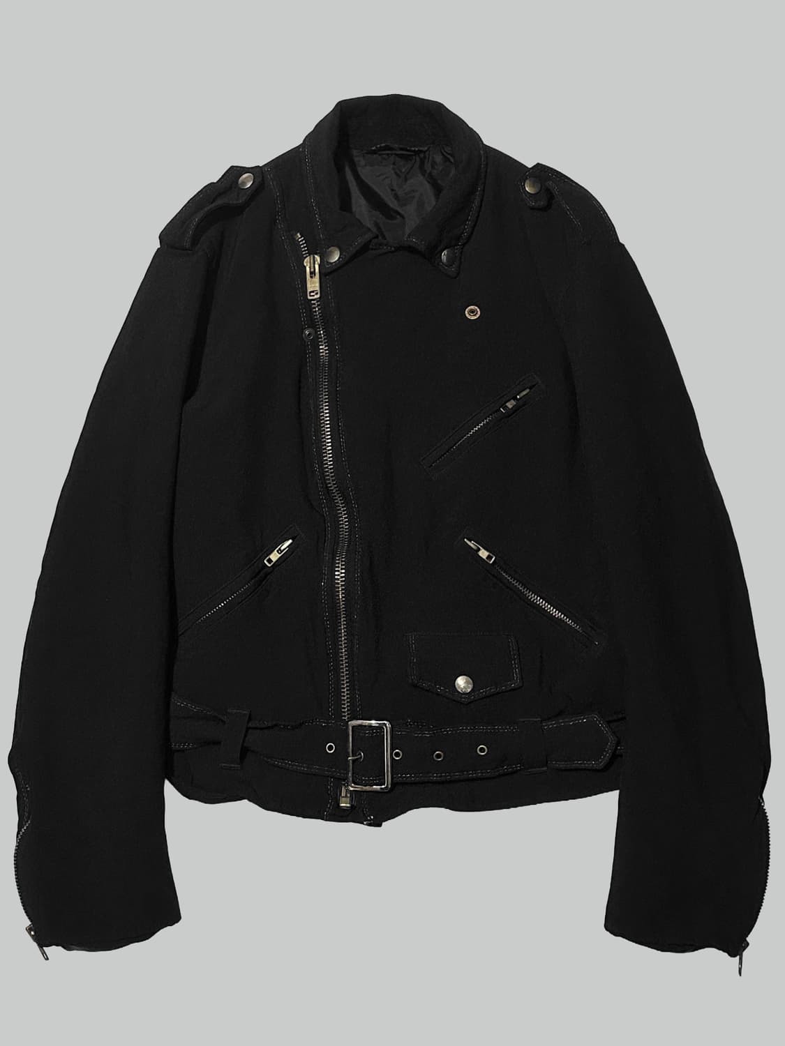 꼼데가르송 블랙 축융 폴리 라이더 자켓 상품이미지1