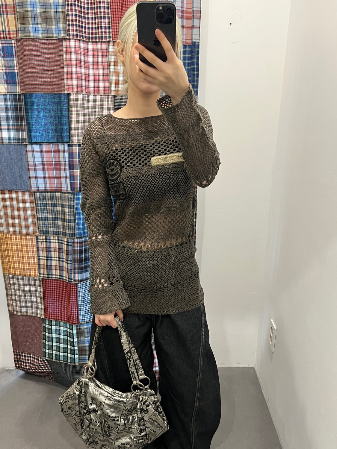 히스테릭 글래머 매쉬 그레이 니트  상품이미지2