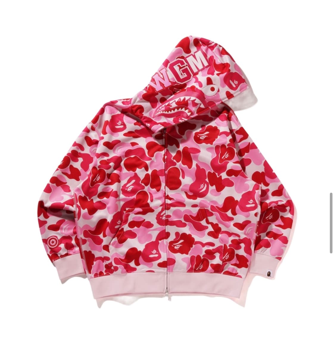 베이프 ABC카모레이온 릴렉스드핏 샤크풀집 후드집업 핑크 L 상품이미지1