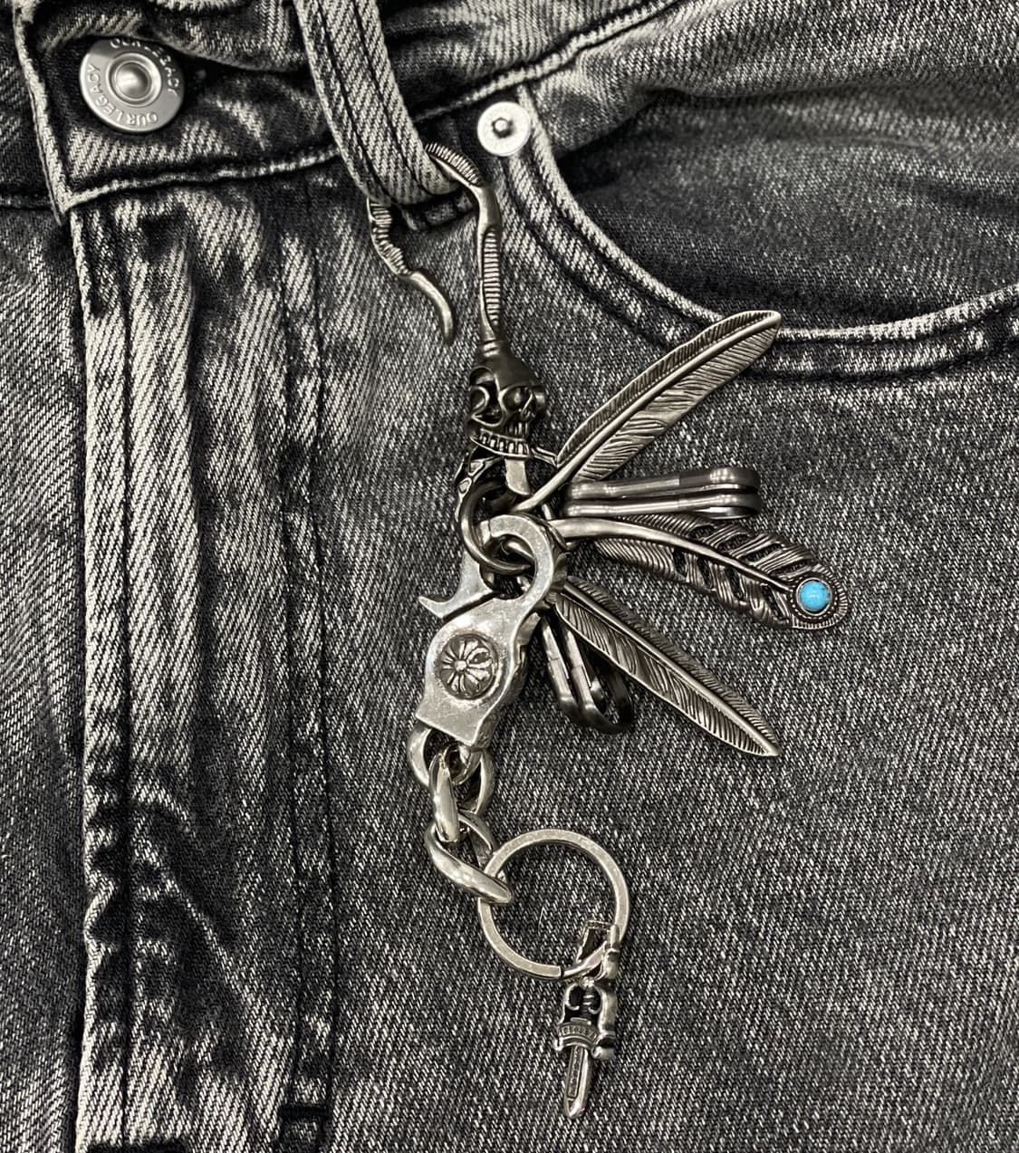 빈티지 스컬 페더 키링세트 상품이미지7