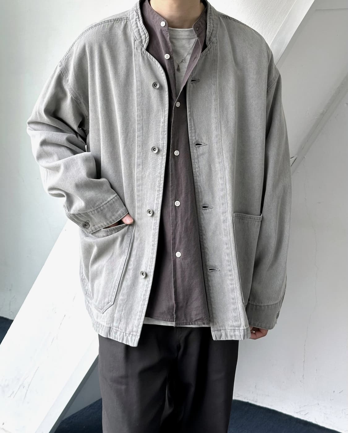 Ice Denim stand collar work jacket 상품이미지9