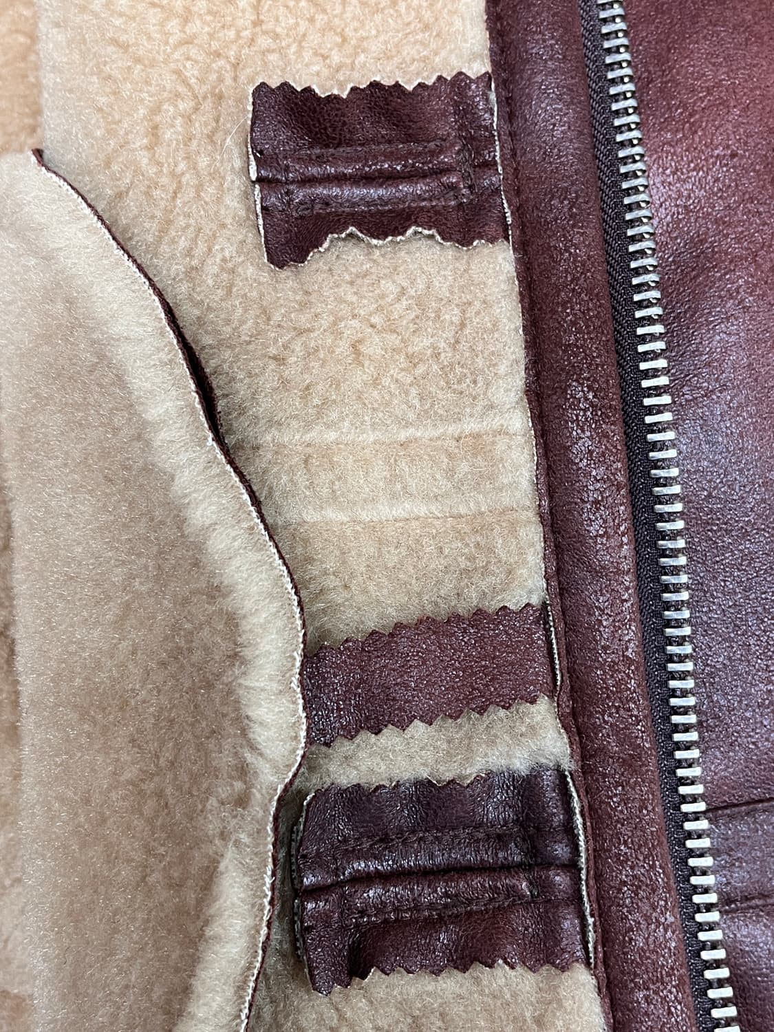 [FREE] 빈티지 레드브라운 레더 무스탕 자켓 상품이미지4