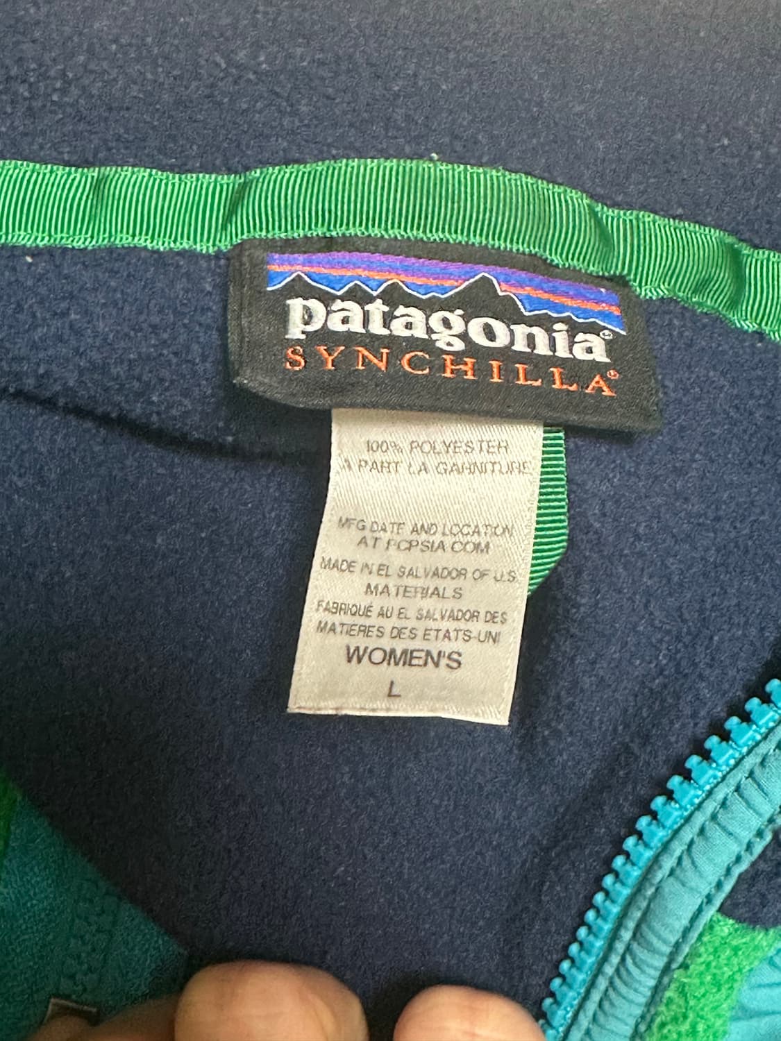 파타고니아 플리스 자켓 네이비 그린 상품이미지2