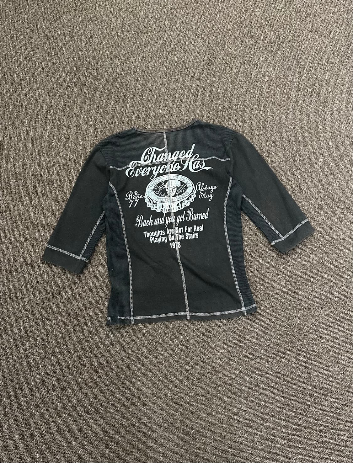 M)In the Attic vintage 여성 와플 레이어드 7부 롱슬리 상품이미지7