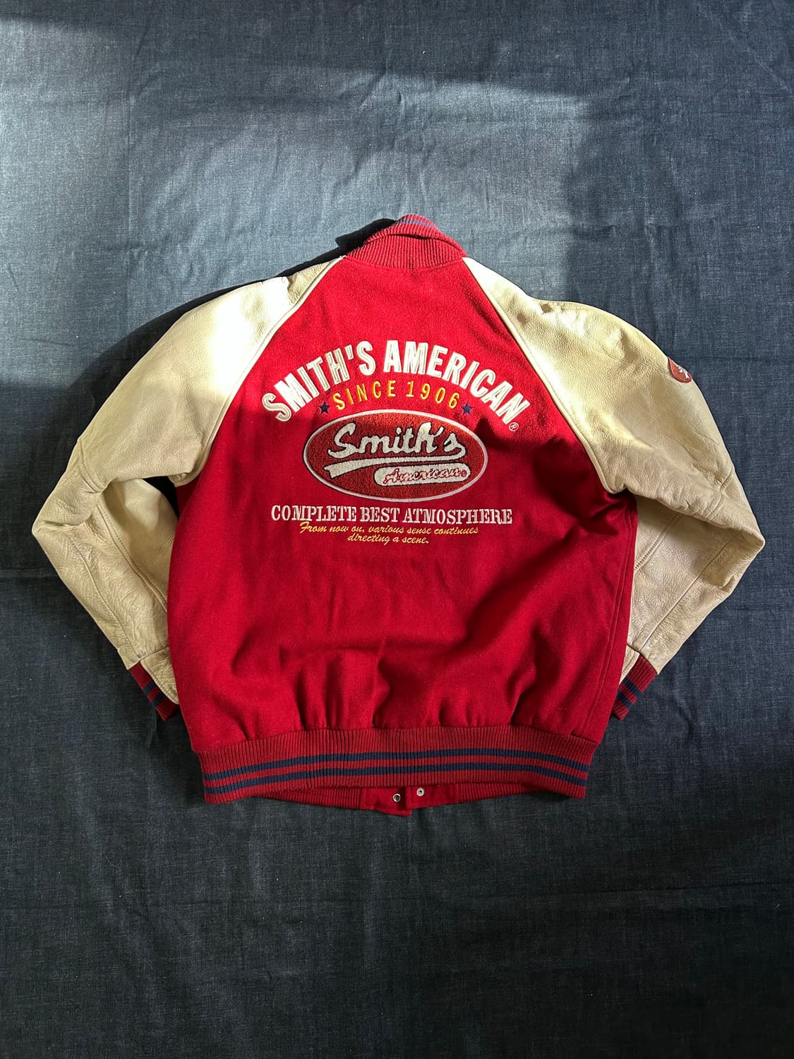 Smith American 빈티지 레더암 울 바시티 자켓 상품이미지9