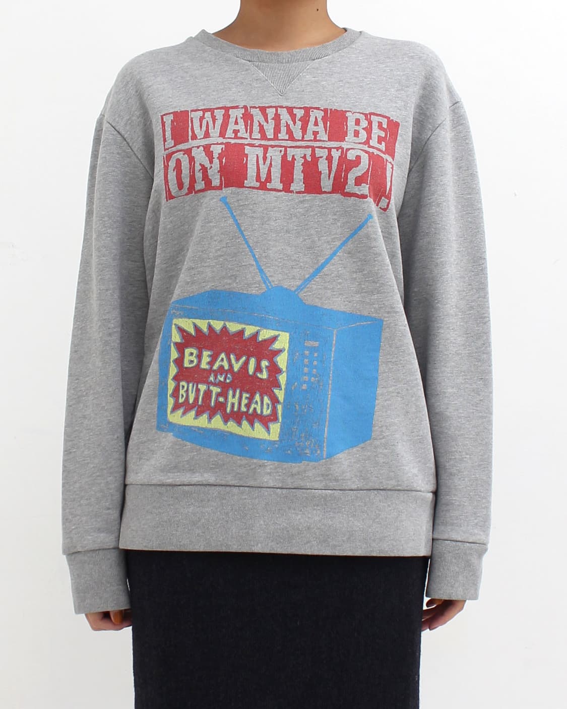 키츠네 그레이 스웻셔츠 맨투맨 상품이미지2