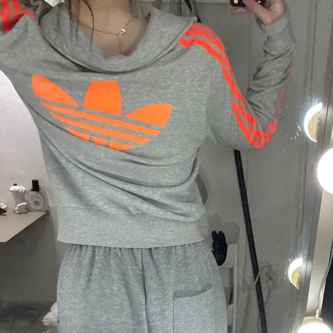 아디다스 불꽃파이어버드 트랙탑 져지 회주 등판포인트 🩶🧡 상품이미지4