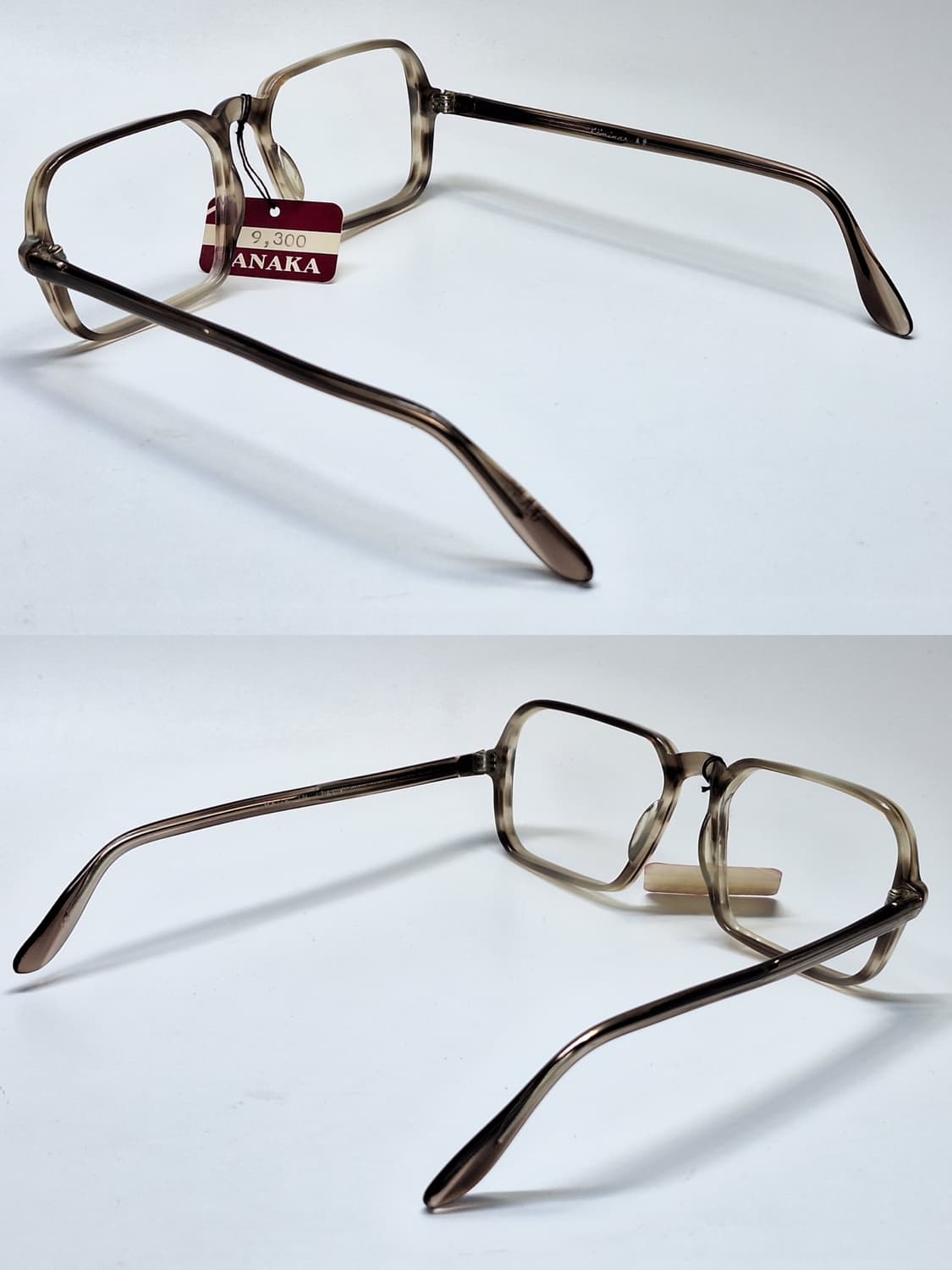 80s 이탈리아제 빈티지 데드스톡 미사용/스퀘어 뿔테 안경테 50mm 상품이미지6