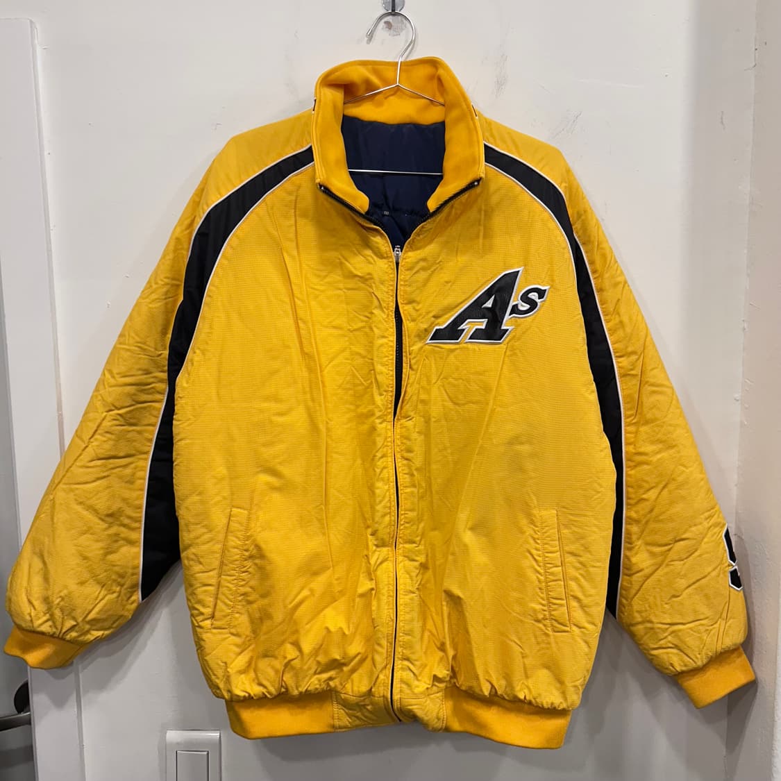 빈티지 오클랜드 에슬레틱스 퀼팅 나일론자켓 상품이미지2