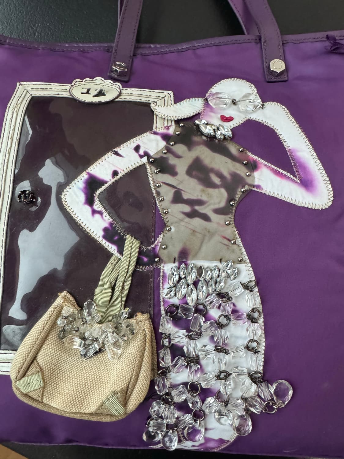 프라다 포코노 로봇 비즈장식 쇼퍼 숄더백 상품이미지2