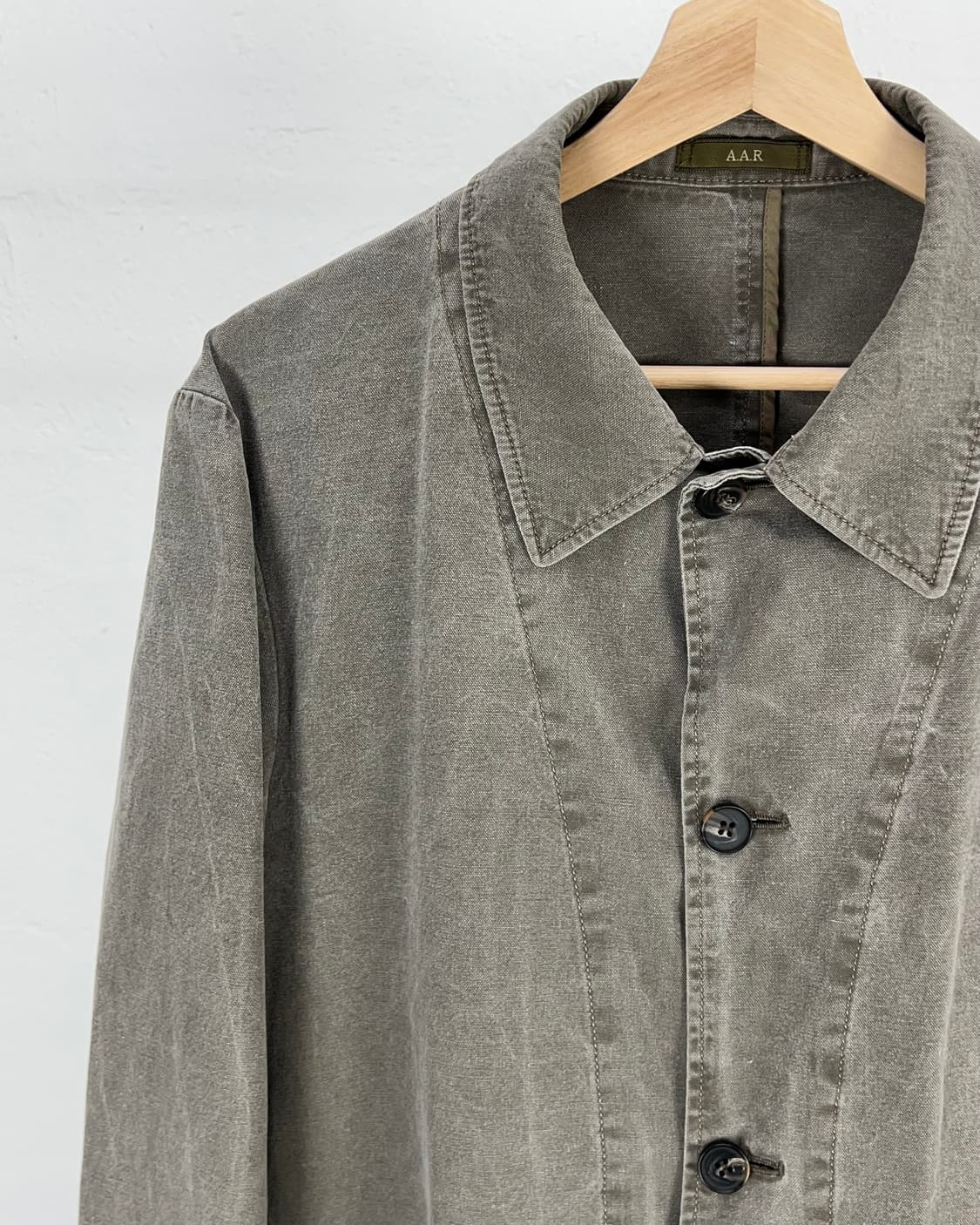 요지야마모토 aar 차콜 스톤 워시 테일러드 라인 워크 자켓 상품이미지2