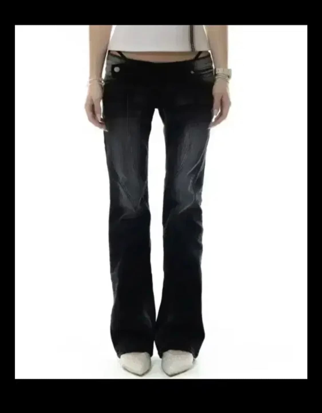 카시코 로우라이즈 부츠컷 흑청 데님 사이즈2 상품이미지1