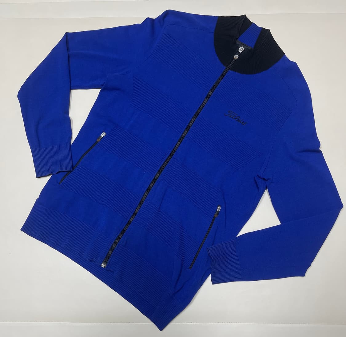 타이틀리스트 블루 니트 집업 자켓 상품이미지1