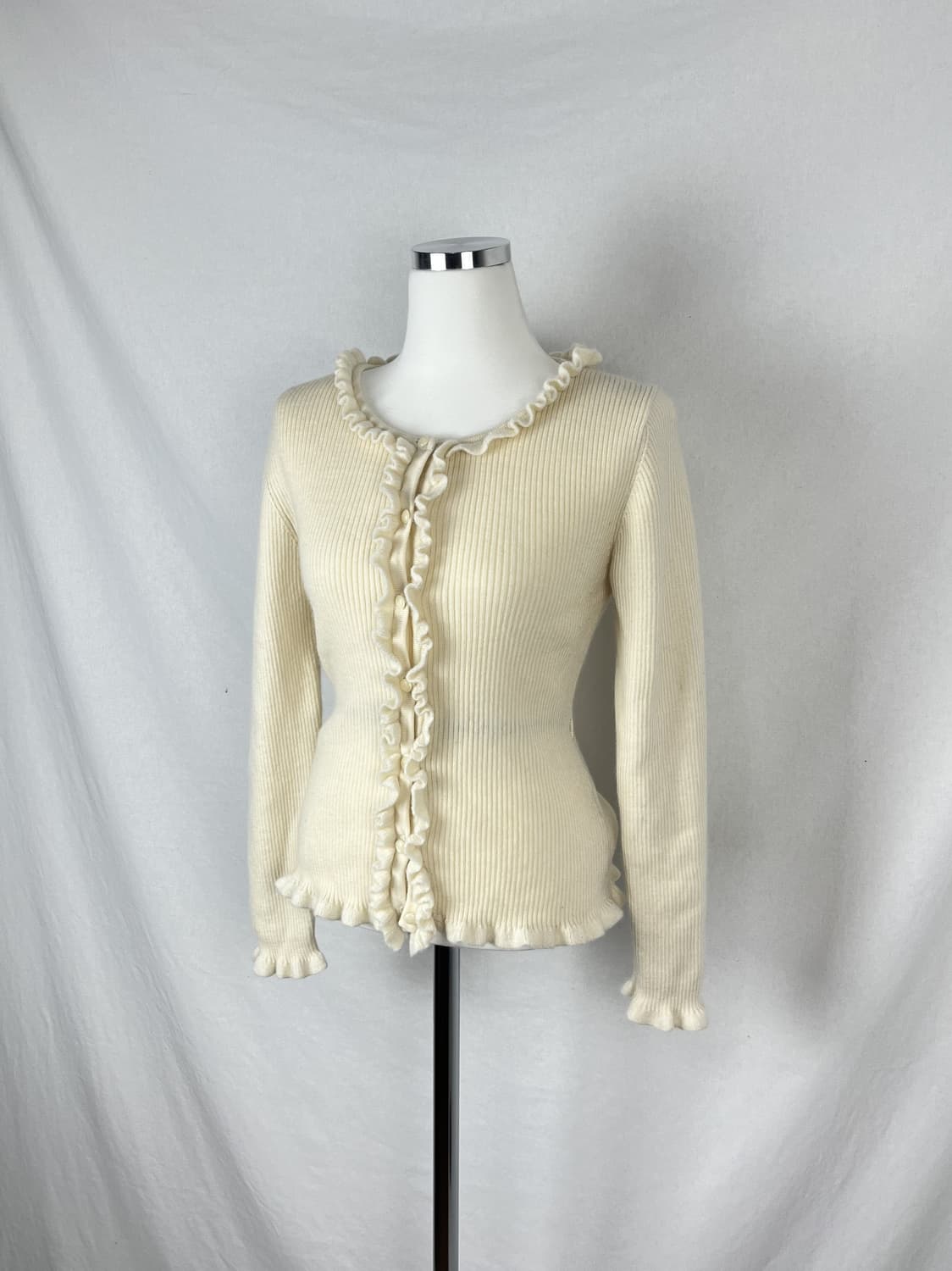 Vintage 러플디테일 아이보리가디건  상품이미지1