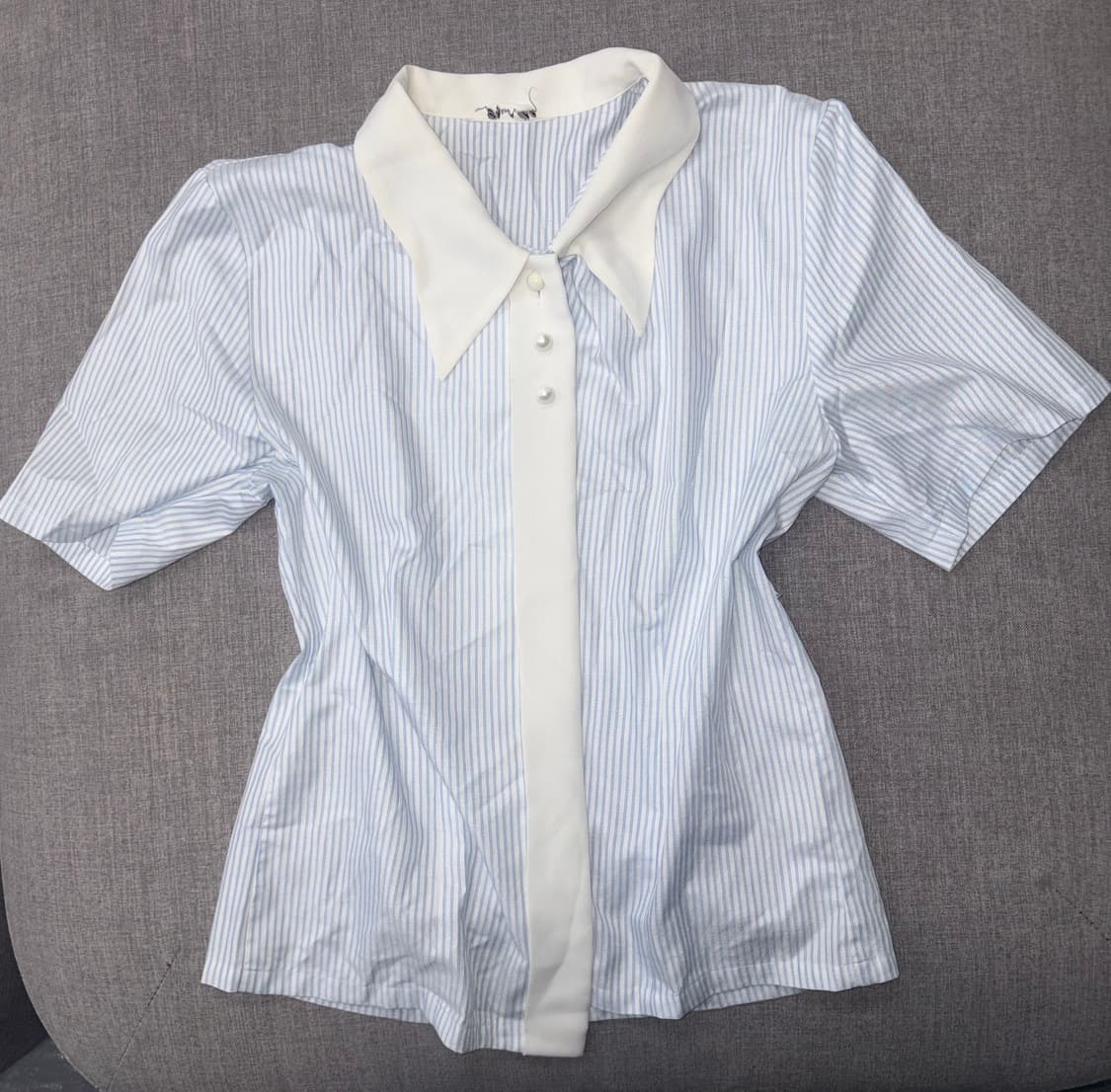 아이스 블루 스트라이프 카라 셔츠 빈티지 jpn vintage 상품이미지1