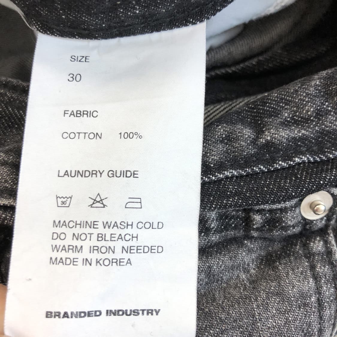 브랜디드 1702 블랙워리어 와이드데님진 30 인치 상품이미지6