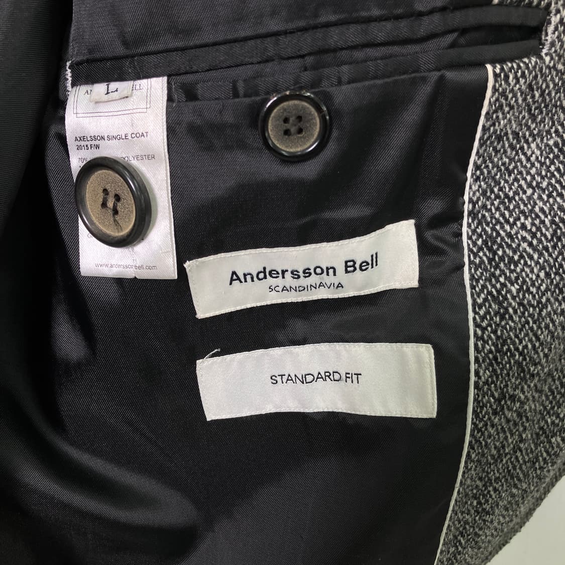 앤더슨벨 헤링본 울 싱글 코트 L 상품이미지8