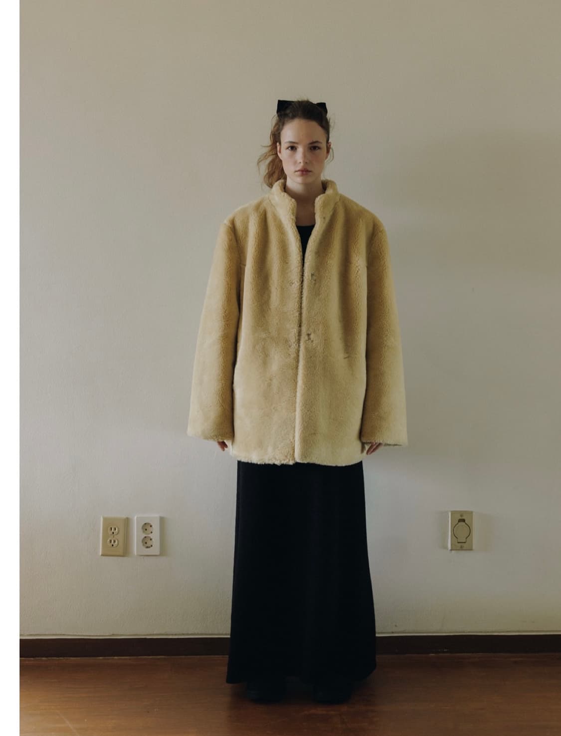 새상품)파르벵 farven 울 쉐어링 퍼 하프 자켓 코트 상품이미지10