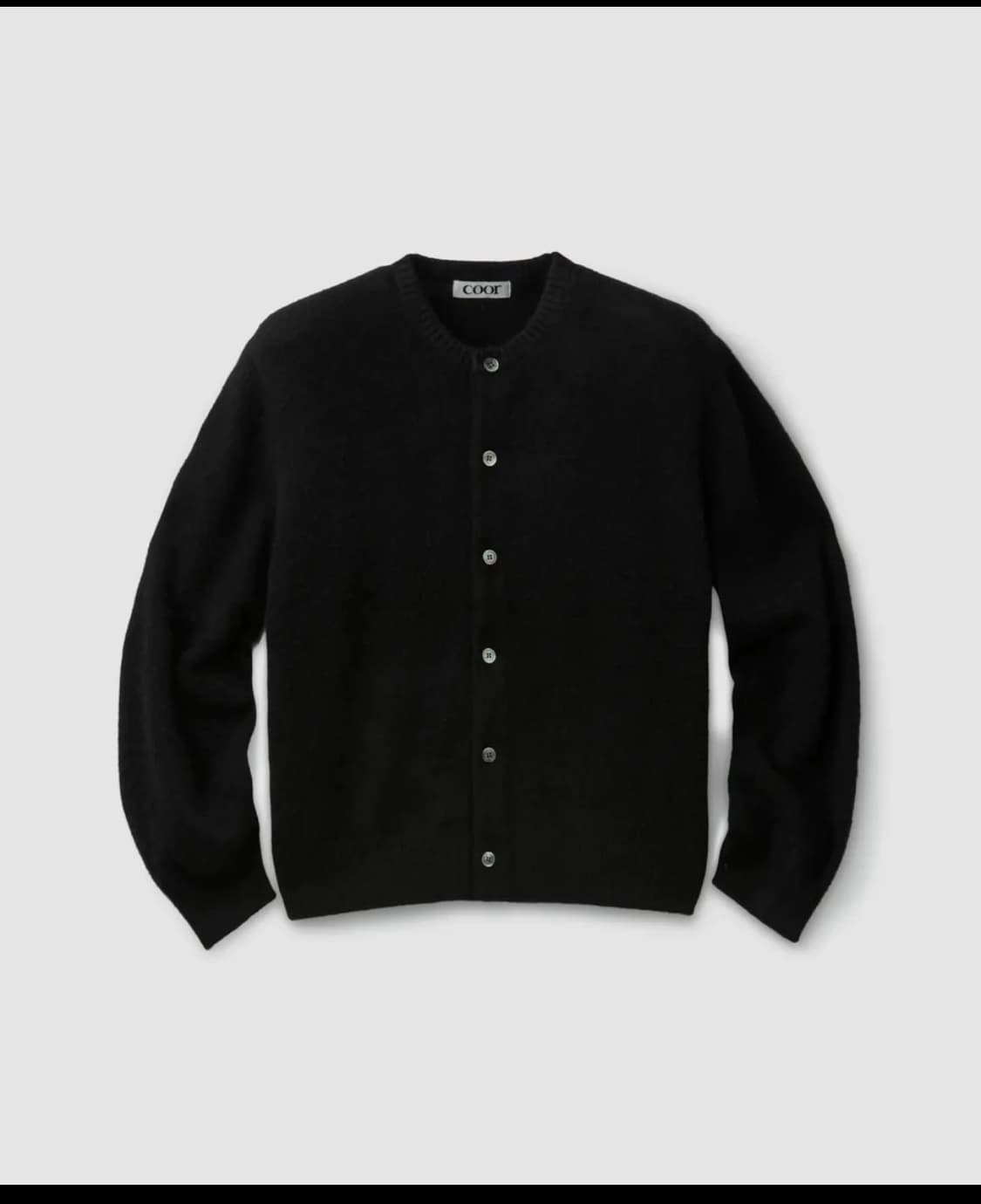 쿠어 라쿤 크롭 라운드 가디건 (블랙)s 상품이미지1