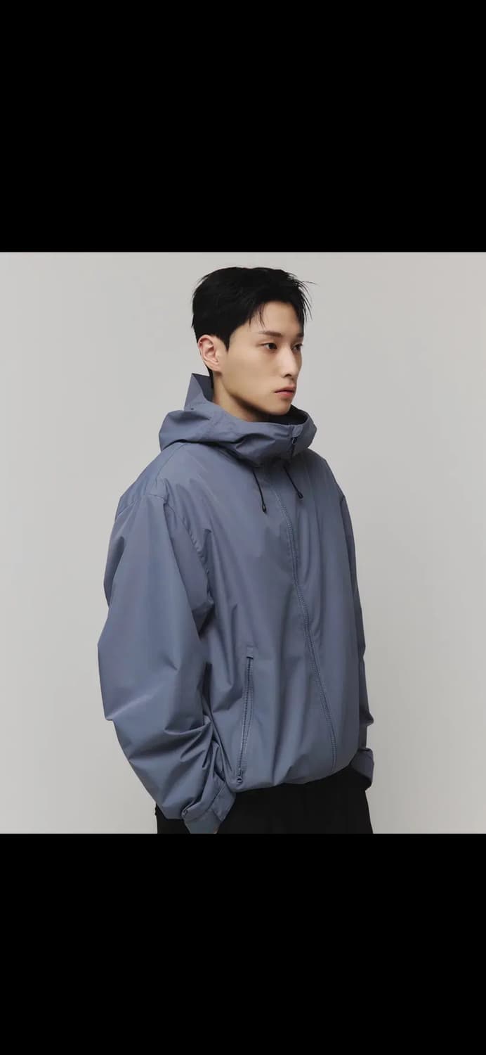 무신사 스탠다드 2-layer 바람막이 점퍼 더스티블루 무탠다드 상품이미지2