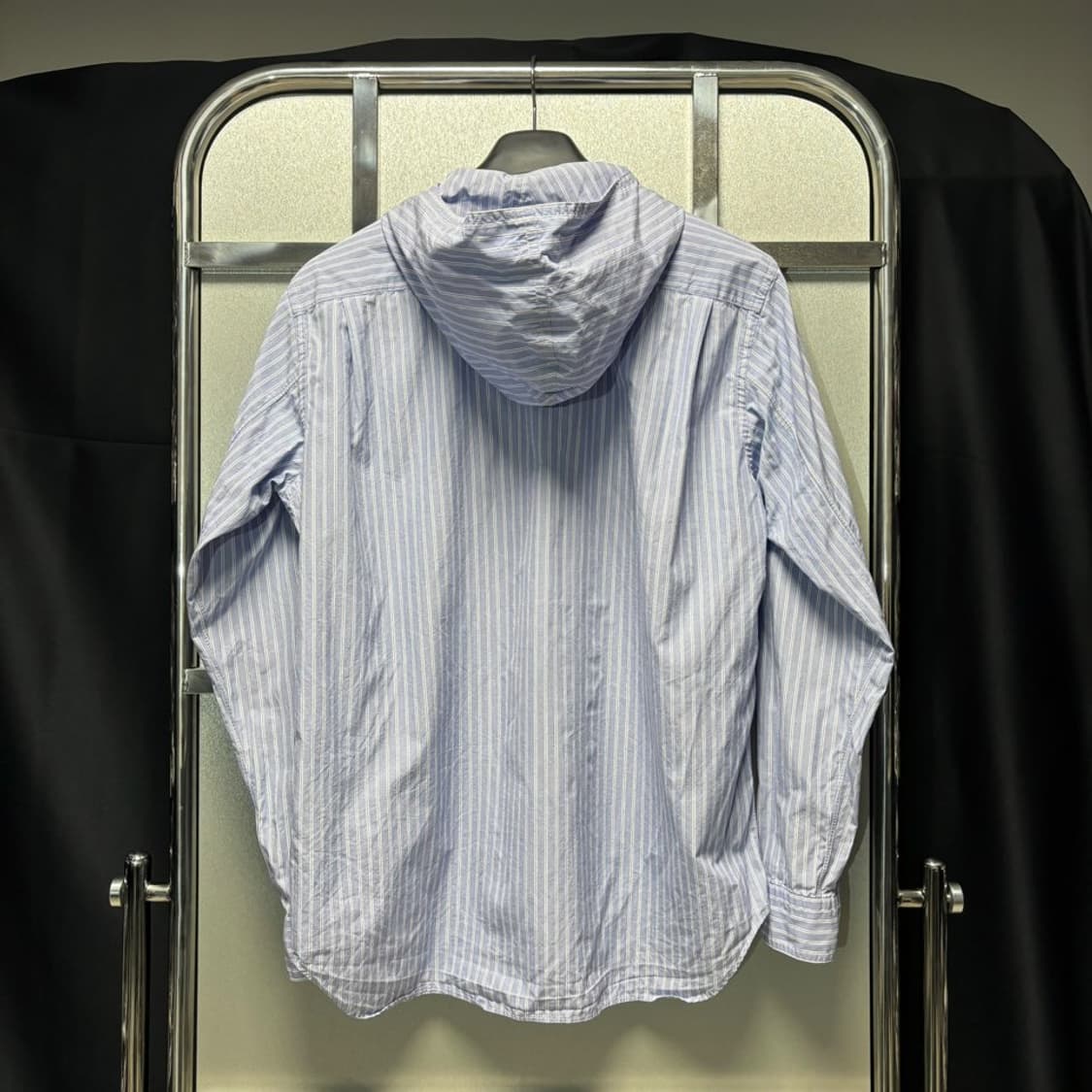 M) 꼼데가르송 옴므 플러스 스트라이프 후드 셔츠 상품이미지4