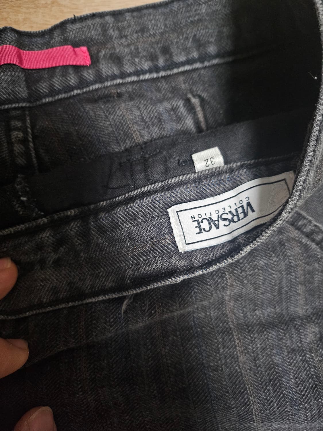 베르사체 컬렉션 데님 스트라이프 팬츠 상품이미지4