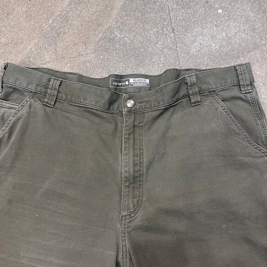 칼하트 릴렉스핏 워크 숏 팬츠 모스그린 상품이미지2