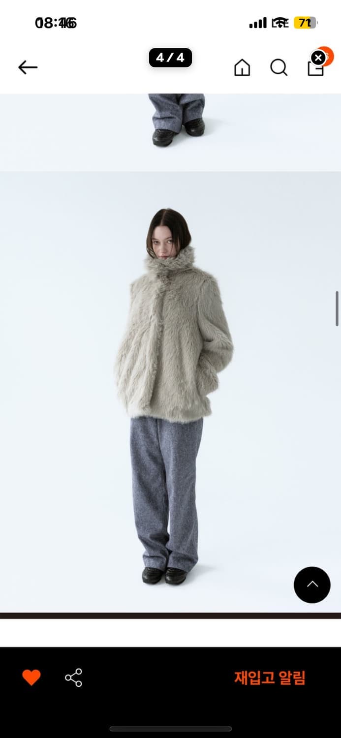 hwi 휘 FOG FUR JACKET - Light grey컬러  상품이미지4