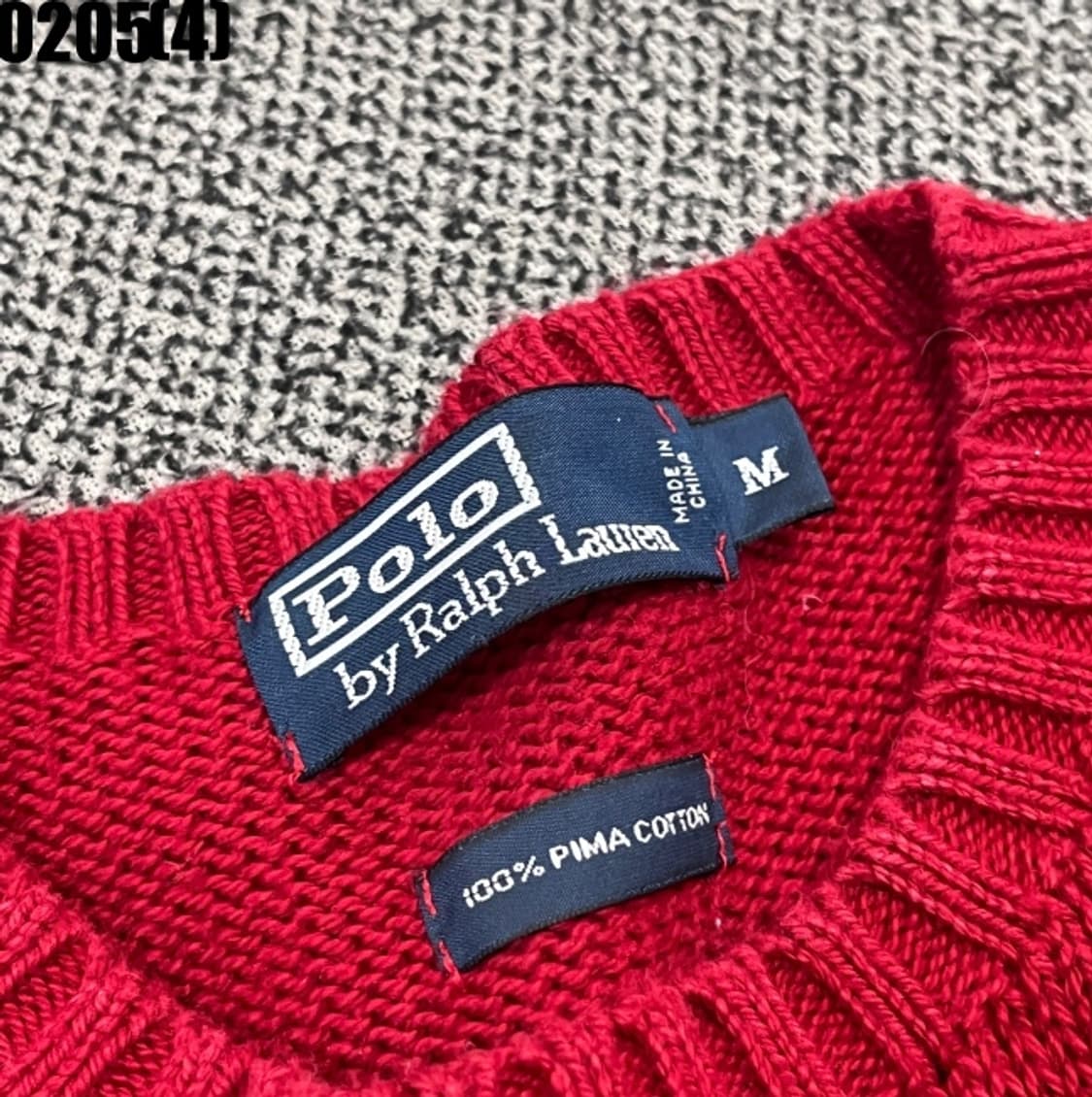 [M] 폴로 랄프로렌 피마코튼 레드 니트 스웨터 0205(4) 상품이미지4