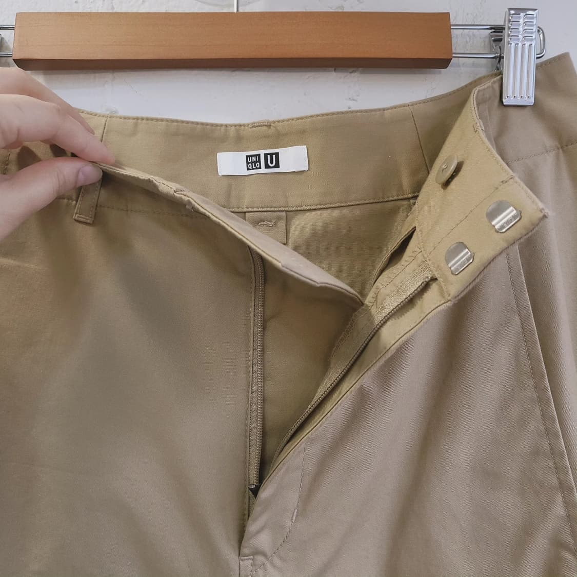 유니클로 베이지 코튼 플레어스커트 상품이미지4