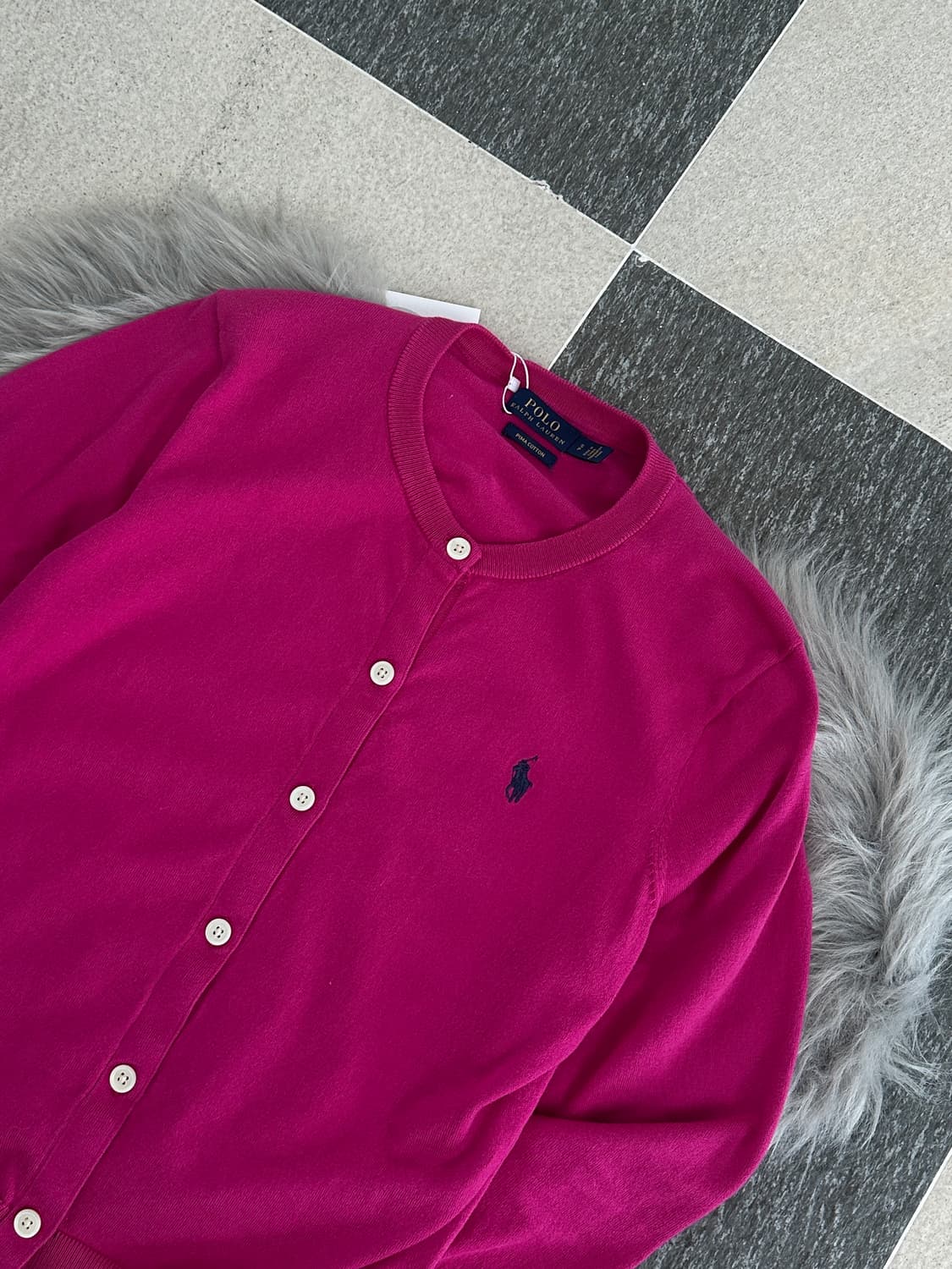 폴로 랄프로렌 핫핑크 피마코튼 가디건 상품이미지7
